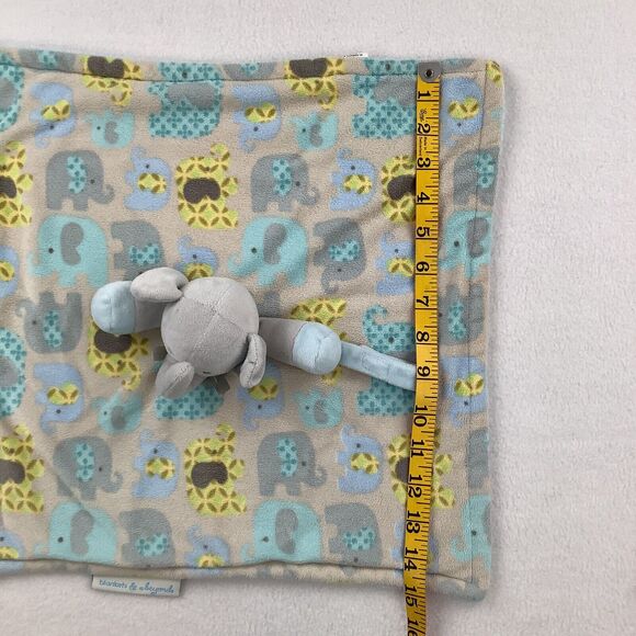 Blankets & Beyond Elephant Lovey Plush Stuffed‎ Baby Security Blanket Gray Blue - Picture 7 of 12
